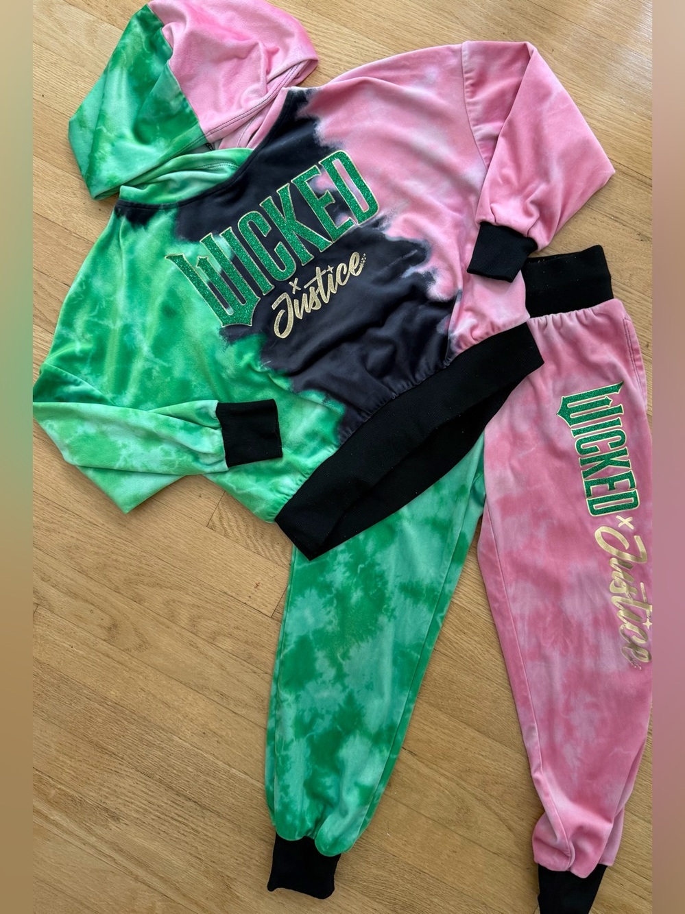 Justice Tie-Dye 'Wicked' Hoodie & Jogger Set